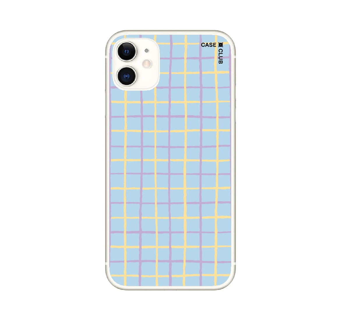 เคสใส iphone 11 กริด ตารางสีเหลืองม่วง